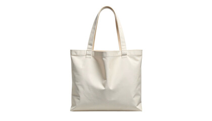 Plain White Canvas Tote Bag Isolated on White Background.