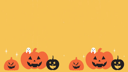 Halloween Pumpkins. Halloween Background Pattern. Vector Template For Banner