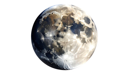 The Moon illuminated in space with craters and texture.