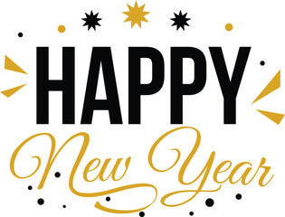 Happy New Year 2026 Typography Set – Festive Lettering and Celebration Elements