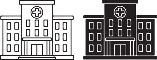 Hospital building (full front view_traced