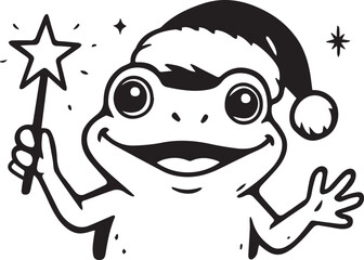 funny cartoon Christmas fairy frog