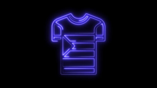 Animated neon tshirt graphic isolated on black background cool minimalist design element