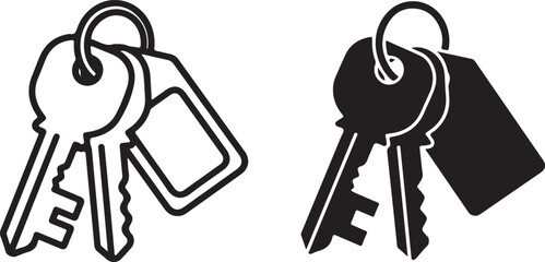 set of keys, representing access, security, or unlocking, often used in contexts related to property, home, or personal belongings on