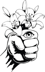 hand drawn vector illustration of a flower