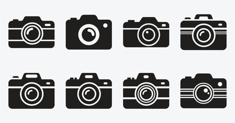 Minimalist Camera Icon Set Vector Design