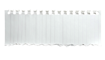 White cotton curtain with scalloped edge details.