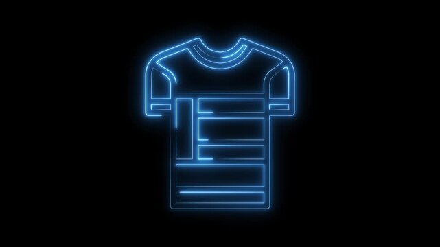 Animated tshirt neon light with customizable horizontal stripes design on black background