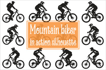 Fototapeta premium Mountain Biker Action Silhouette