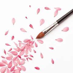 watercolor brush and pink paint