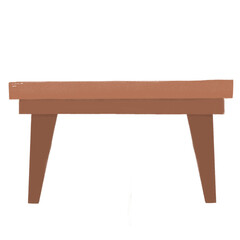 wooden table isolated on white