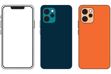 vector illustration of a smart phone with flash