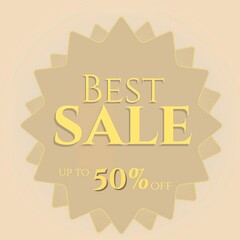 Best Sale Up to 50% Off - Elegant Gold Beige Star Burst Badge