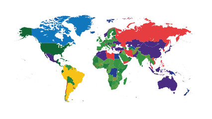 Obraz premium 3D Colorful World Map Concept for Education and Exploration