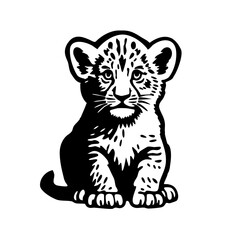 Lion Cub Silhouette Vector
