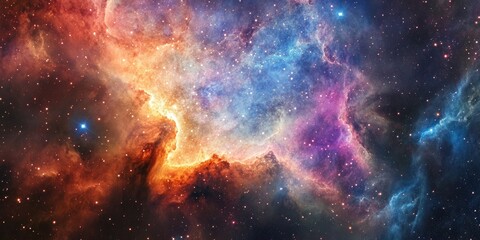 Obraz premium Vibrant Nebula in Outer Space with Stars and Cosmic Dust galaxy cosmos