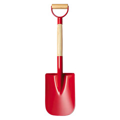Red shovel with wooden handle (1)