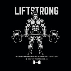 LiftStrong Gym Streetwear T-Shirt – Powerlifting Fitness Graphic Tee