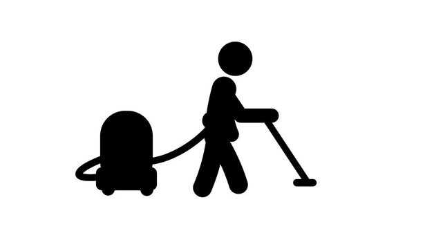 A person vacuums the floor, symbolizing cleanliness, discipline, and the continuous effort to maintain a hygienic and well-organized living space