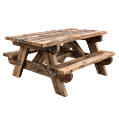 Rustic wooden picnic table (1)