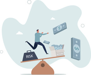 Investment high risk high expected return, investor risk appetite in securities and investment asset to get high reward concept.life and employment of people.