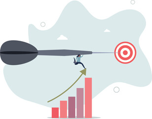 Business target achievement or success and reaching for target and goal concept.life and employment of people.