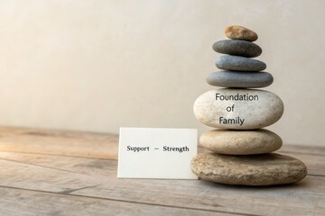 Stacked stones representing support and family foundation