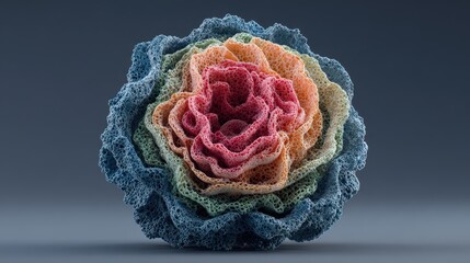Scientific model of a human cell with layers of detail