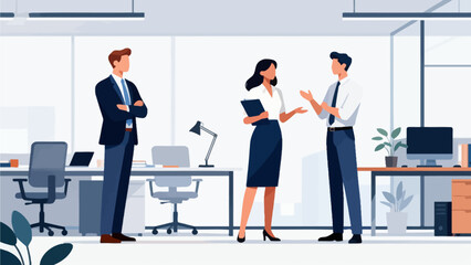 Business team discussing in modern office