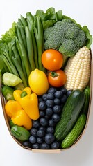Fresh and Vibrant Assortment of Healthy Vegetables and Fruits
