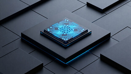 Microchip with glowing circuitry