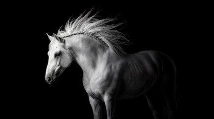 Graceful Equine in Black and White