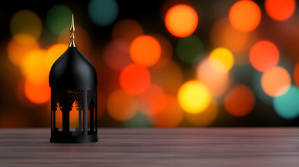 Greeting cards for Eid Mubarak or Ramadan with an Arabian Sahara lantern and moon