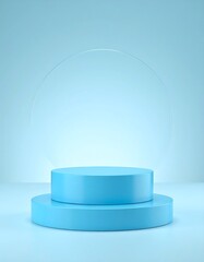 Light blue 3D podium