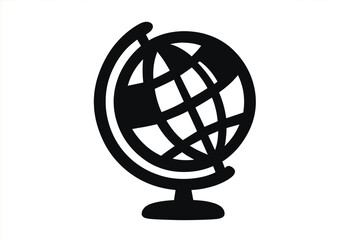 Globe icon vector silhouette. World map symbol for travel, business, and education. Earth planet sign for global communication and network concepts. Geography illustration.