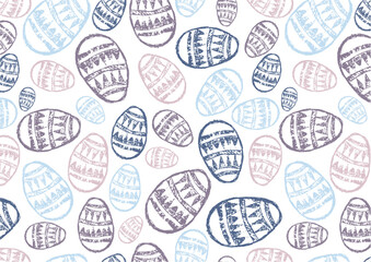 Fototapeta premium Colored Easter eggs Sketch 