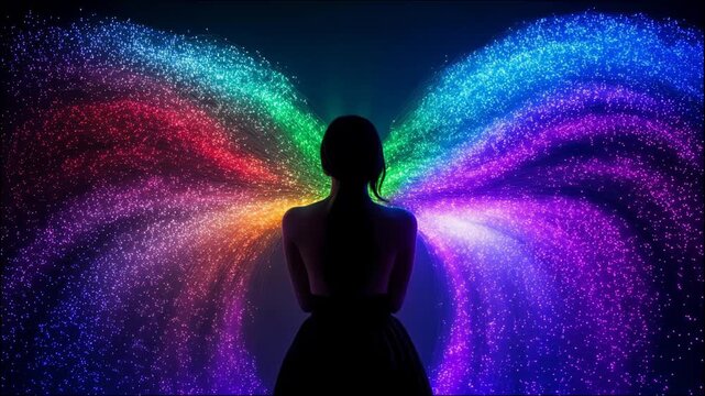 silhouette of a woman dancing in the nightclub