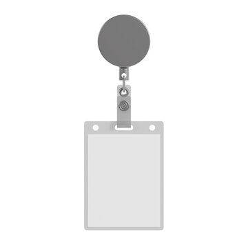 Badge Holder with Retractable Round Reel Clips for ID Card Name Key Chain Office Worker, Doctor, Nurse, Teacher, Student, Women, Men. Perfect for mockups,  graphics resources, and product presentation