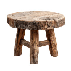 Rustic wooden round table with simple base