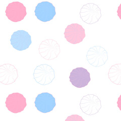 Seamless pattern with pastel marshmallow candy, cute sweet dessert background, vector illustration for textile, wrapping paper, wallpaper and kids design.