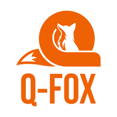 Fototapeta premium q letter fox flat minimalist logo design