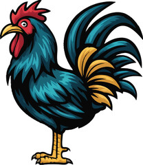 rooster isolated on white background