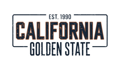 Obraz premium California Golden State Est. 1990 Design