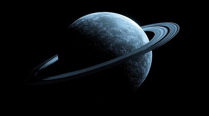 A planet with a ring for a space exploration business black background