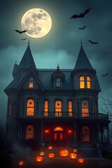 Fototapeta premium halloween castle in the night