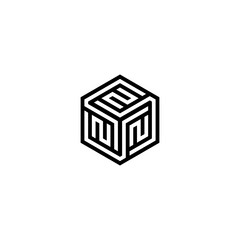 initials HEXAGON LOGO N .N logo design. Initial Letter Logo N  . Hexagon logo design
