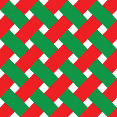Christmas Ribbon Weaving Pattern on White Background
