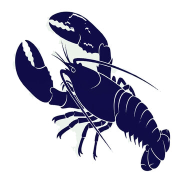 navy lobster on white background clip art preview