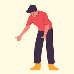 Illustration of an Man reaching down Supply Chain