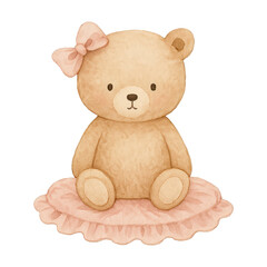 Obraz premium PNG Adorable teddy bear illustration.